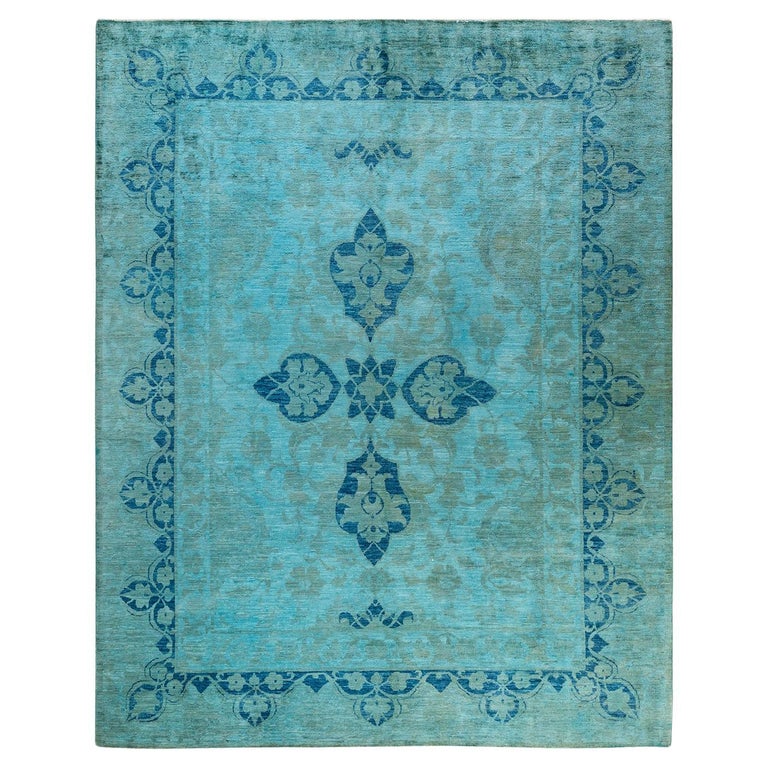 One-of-a-kind Hand Made Contemporary Vibrance Green Area Rug For Sale
