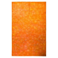 One-of-a-kind Hand Made Contemporary Vibrance Orange Area Rug