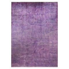 One-of-a-Kind Hand Made Contemporary Vibrance Purple Area Rug