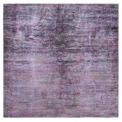 One-Of-A-Kind Hand Made Contemporary Vibrance Purple Area Rug