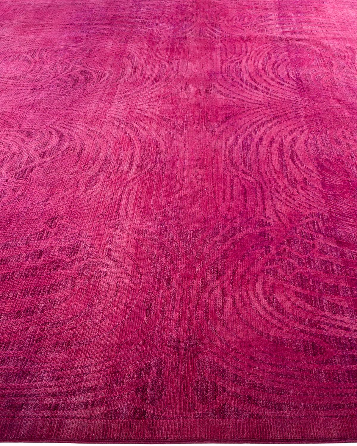 One-Of-A-Kind Hand Made Contemporary Vibrance Purple Area Rug In New Condition In Norwalk, CT