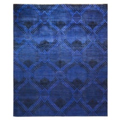 One-of-a-Kind Hand Made Contemporary Vibrance Purple Area Rug