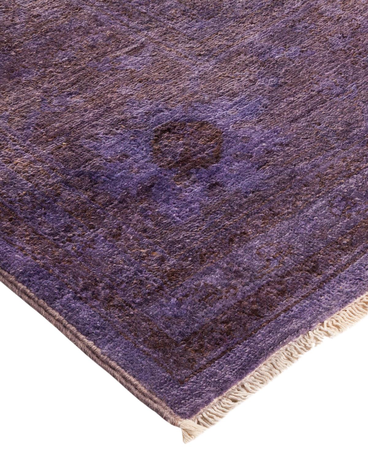 One-of-a-Kind Hand Made Contemporary Vibrance Purple Area Rug For Sale 1