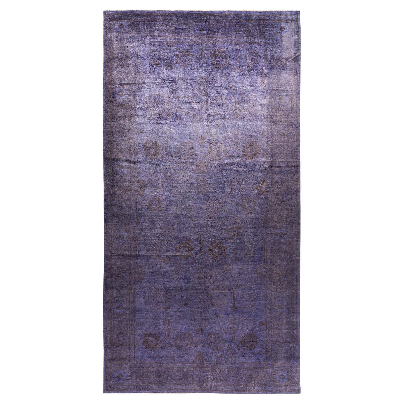 One-of-a-Kind Hand Made Contemporary Vibrance Purple Area Rug