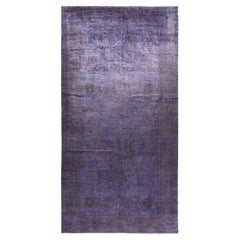 Tapis violet vibrant contemporain unique fait à la main, unique en son genre