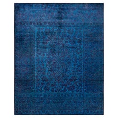 One-Of-A-Kind Hand Made Contemporary Vibrance Purple Area Rug