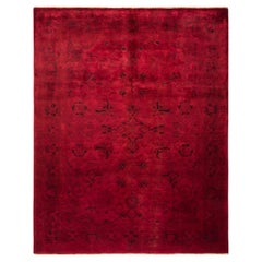 One-of-a-kind Hand Made Contemporary Vibrance Red Area Rug