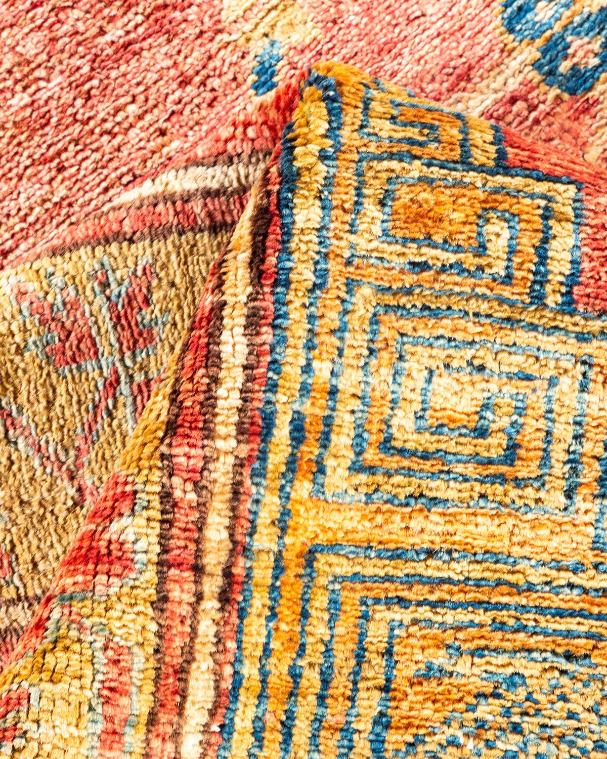 Other One-of-a-kind Hand Made Traditional Khotan Orange Area Rug
