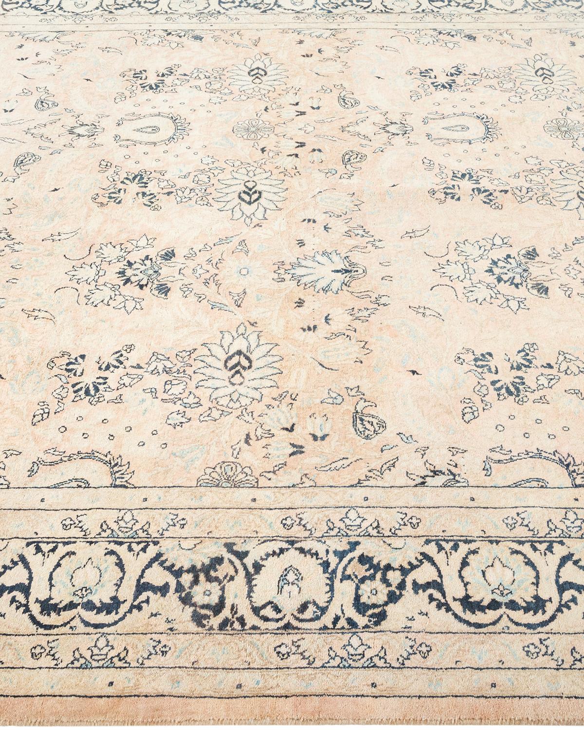 Handgefertigter, traditioneller Mogul-Beige-Teppich, Unikat im Zustand „Neu“ im Angebot in Norwalk, CT