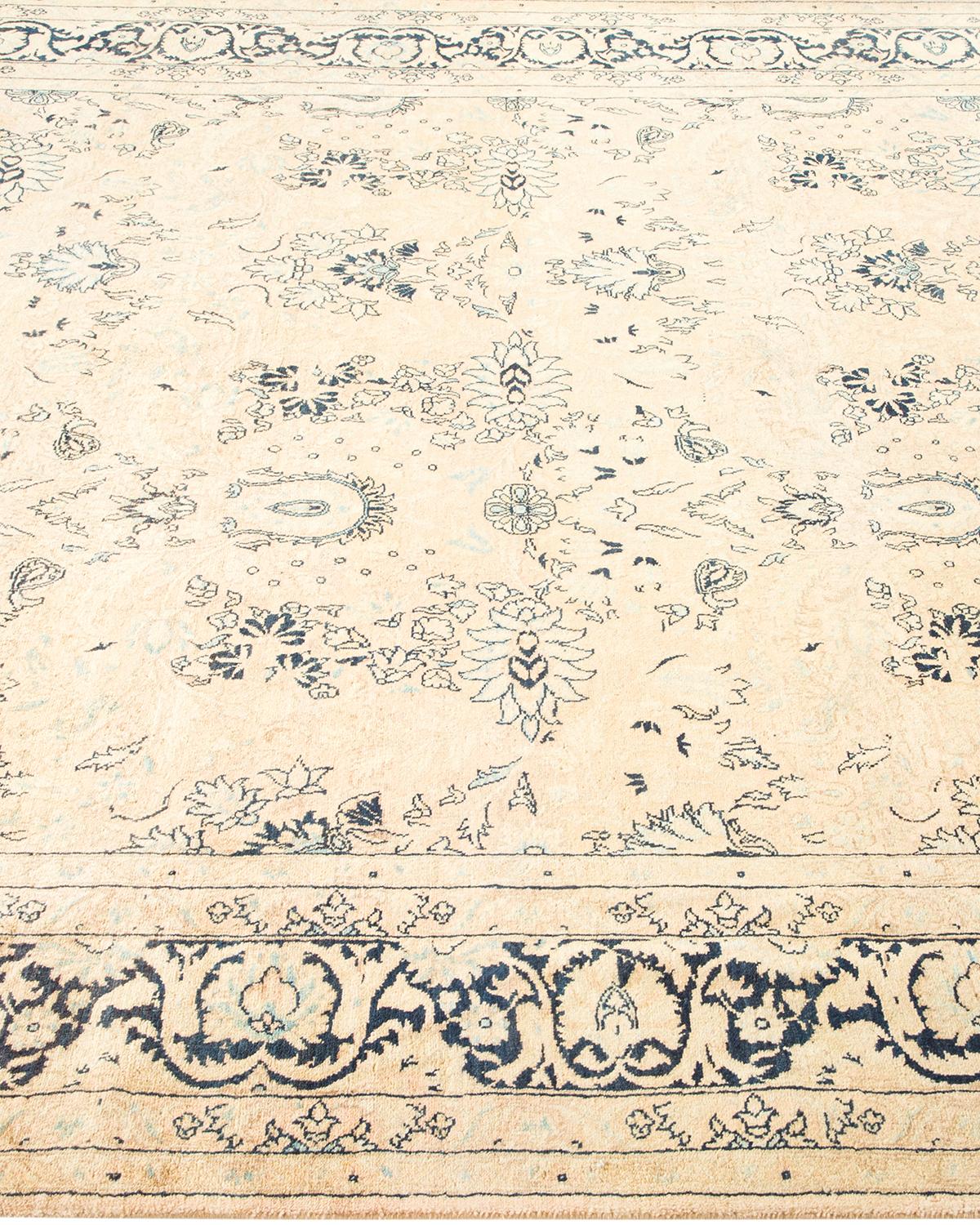 Tapis traditionnel Mogul beige unique fait à la main, unique en son genre Neuf - En vente à Norwalk, CT