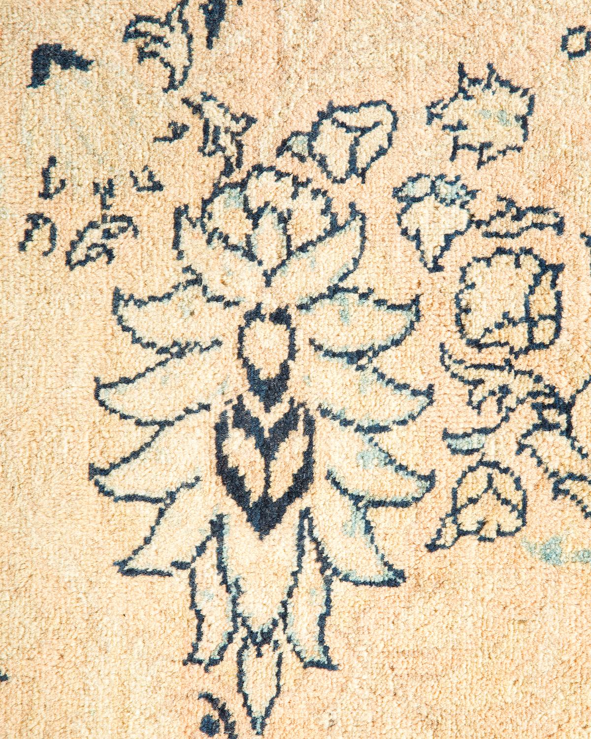 XXIe siècle et contemporain Tapis traditionnel Mogul beige unique fait à la main, unique en son genre en vente