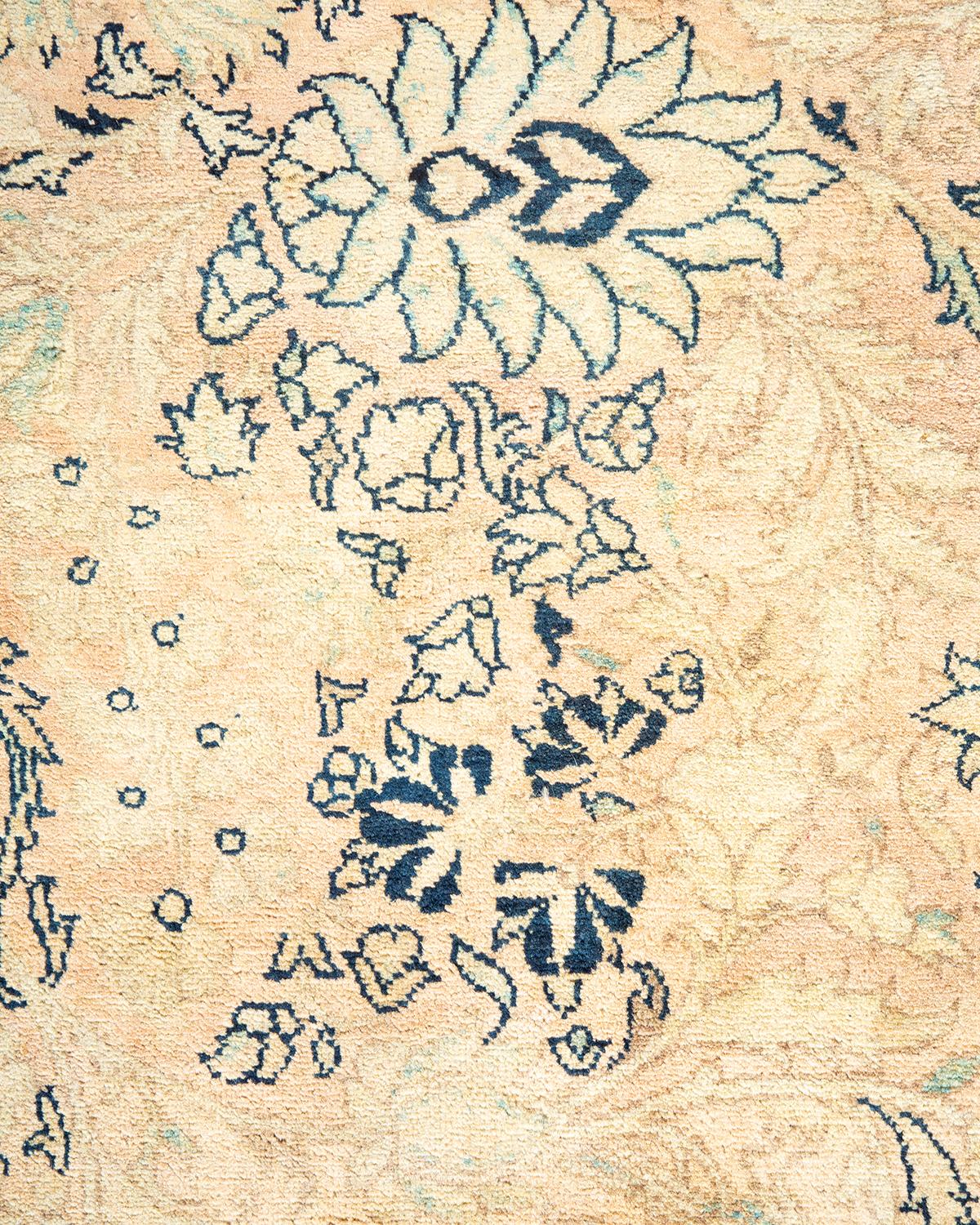 XXIe siècle et contemporain Tapis traditionnel Mogul beige unique fait à la main, unique en son genre en vente
