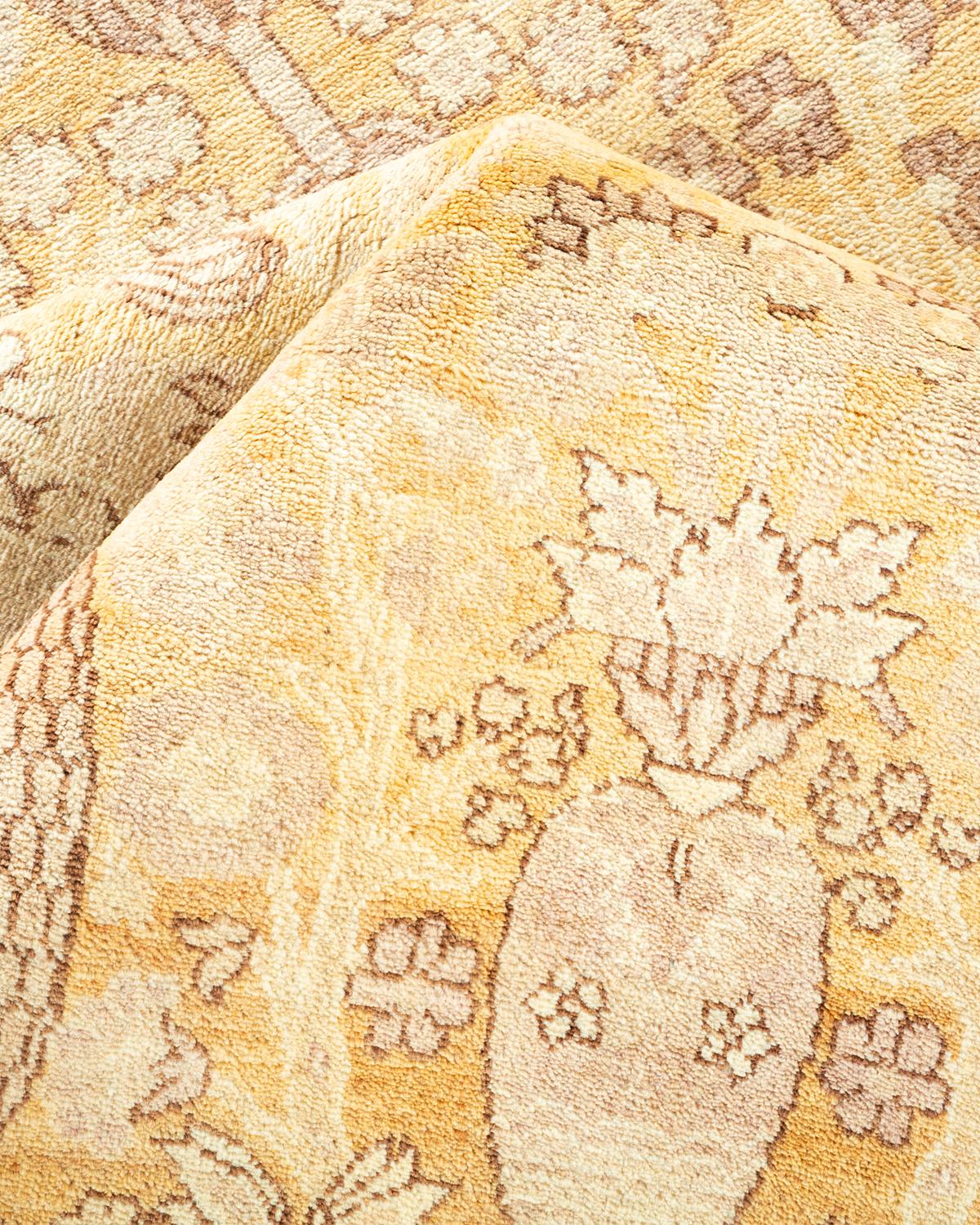 Handgefertigter, traditioneller Mogul-Beige-Teppich, Unikat (Sonstiges) im Angebot