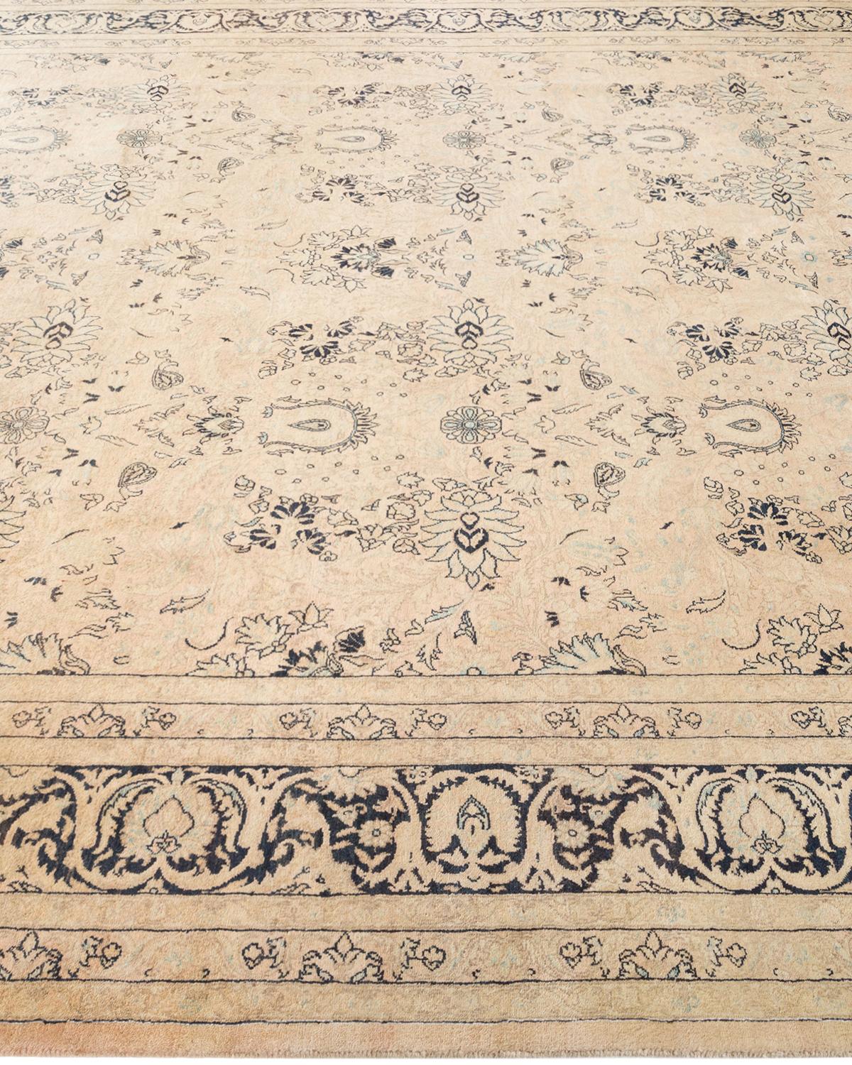 Tapis Mogul traditionnel beige unique fait à la main, unique en son genre Neuf - En vente à Norwalk, CT