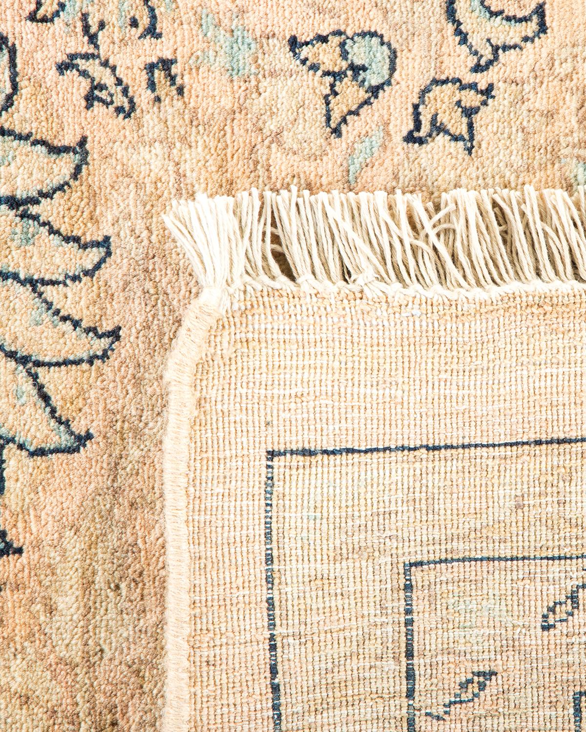 Noué à la main Tapis traditionnel Mogul beige unique en son genre, fabriqué à la main en vente