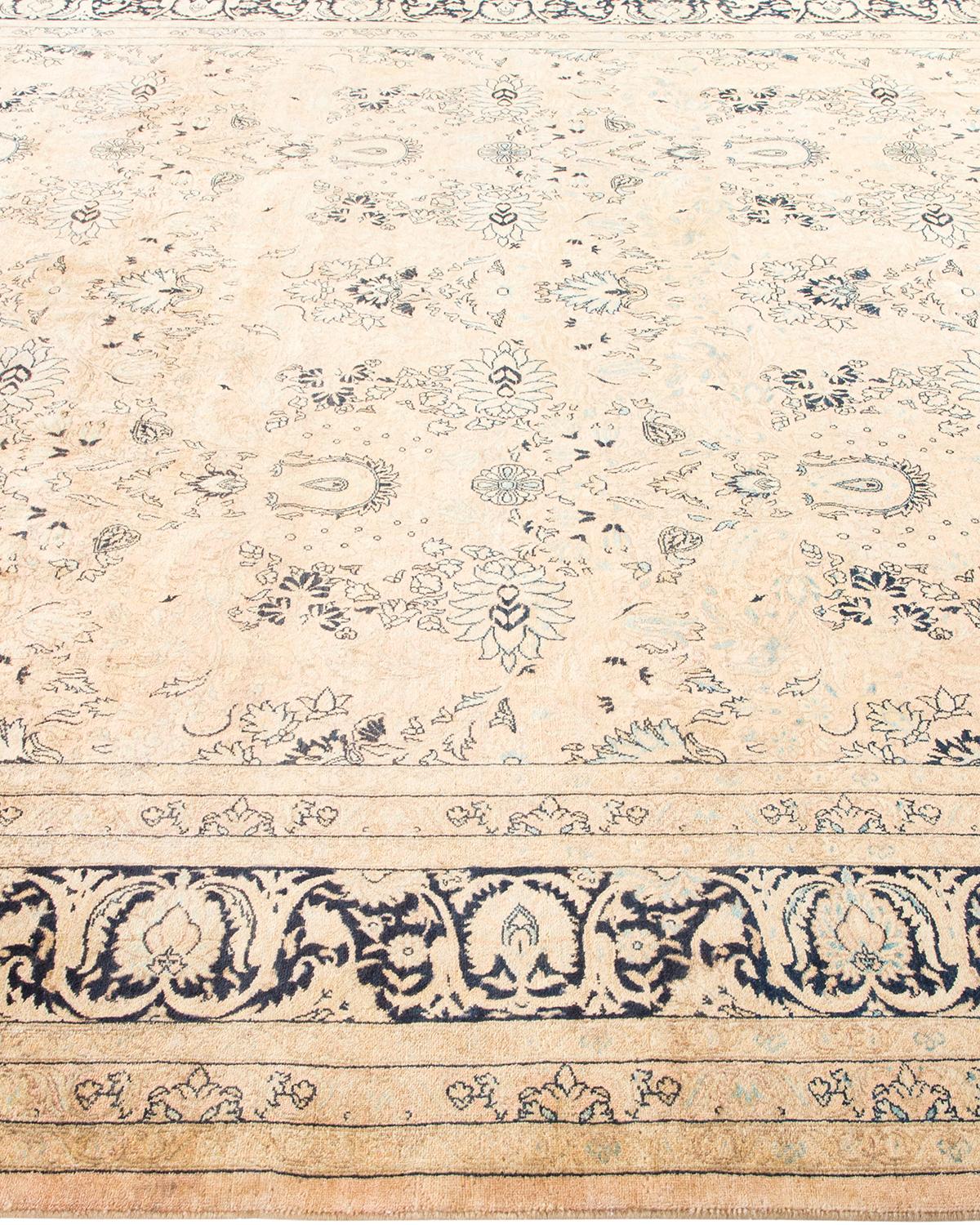 Tapis traditionnel Mogul beige unique en son genre, fabriqué à la main Neuf - En vente à Norwalk, CT