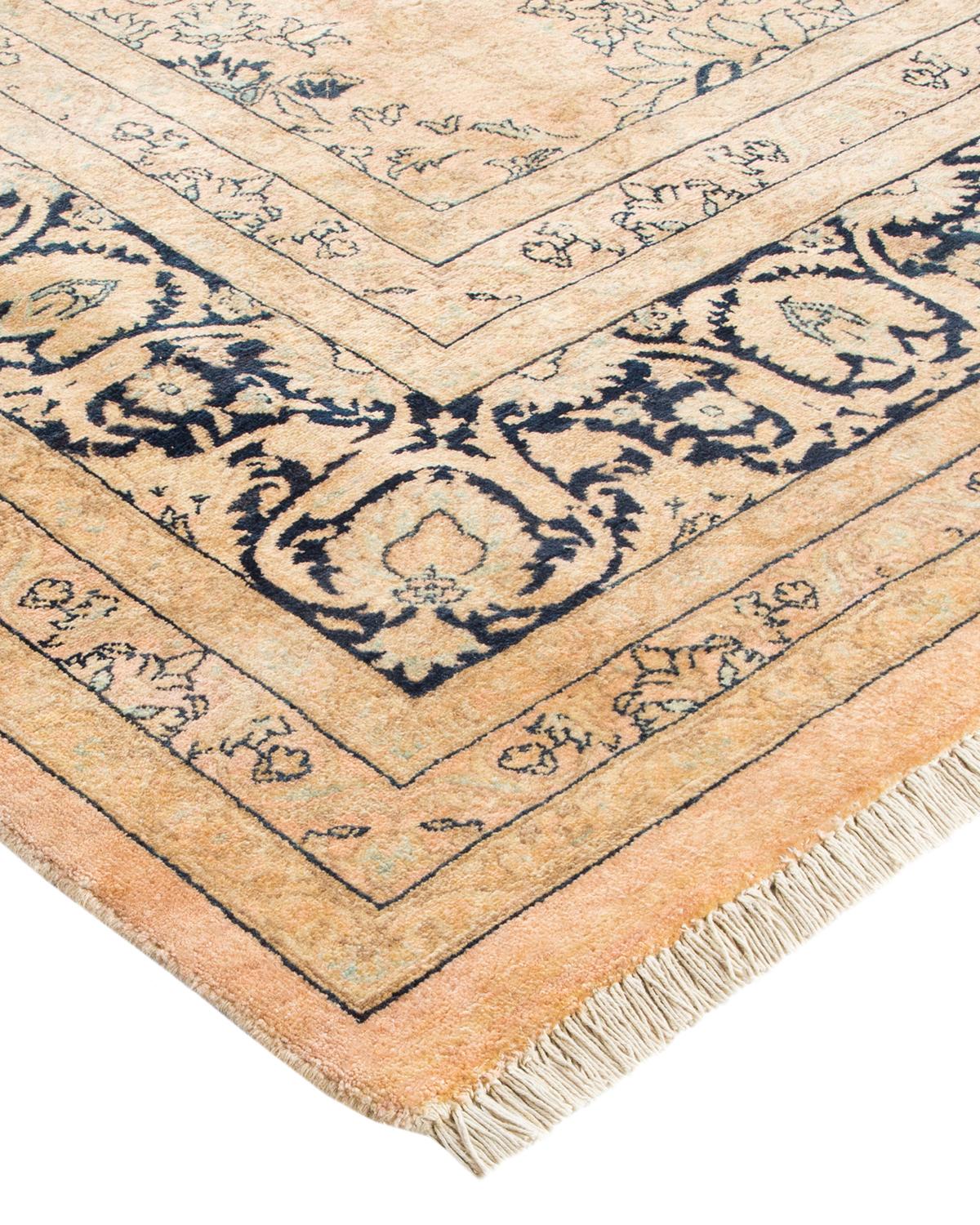 Laine Tapis traditionnel Mogul beige unique en son genre, fabriqué à la main en vente
