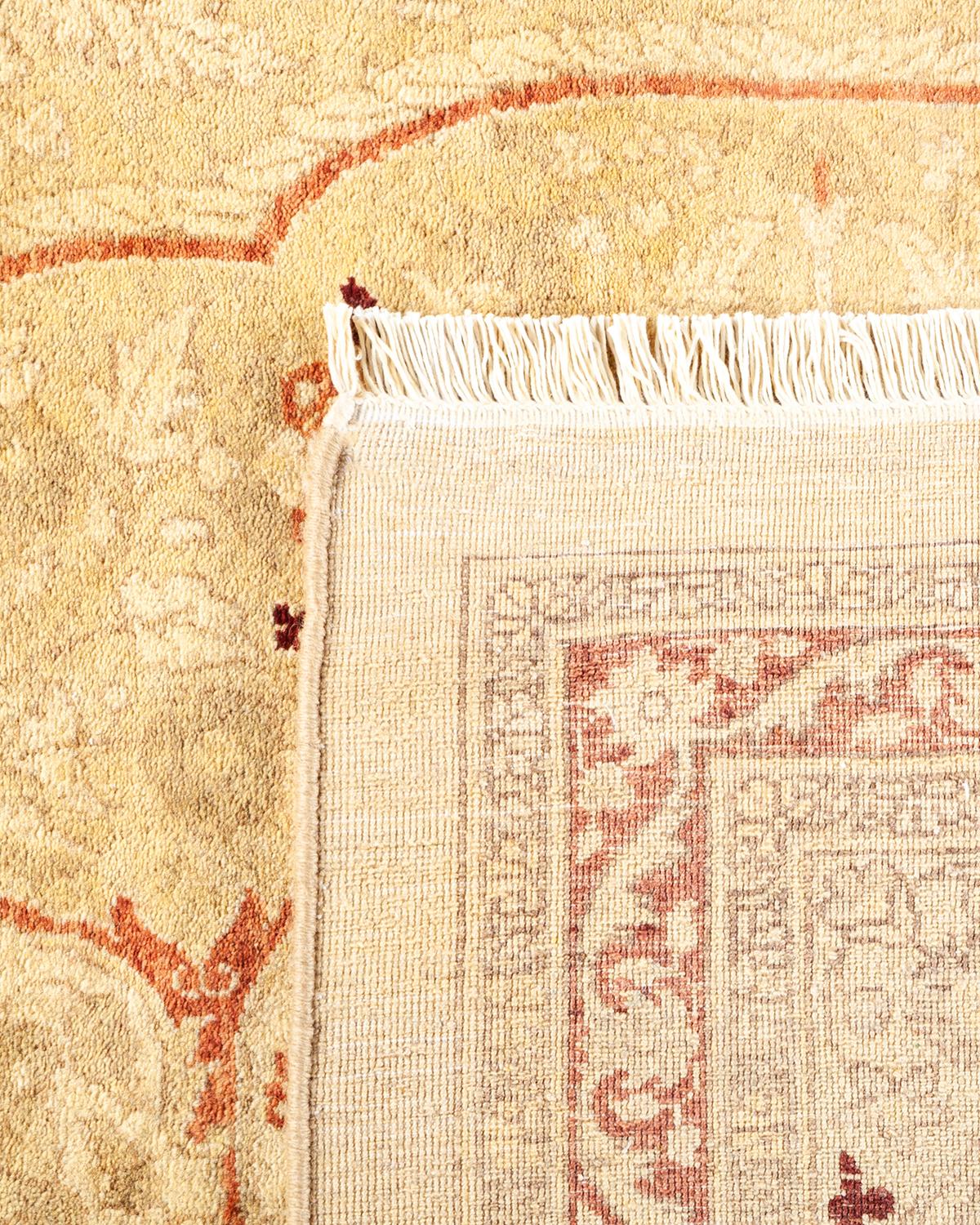 Tapis traditionnel Mogul beige unique fait à la main, unique en son genre Neuf - En vente à Norwalk, CT