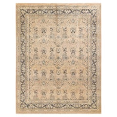 One-Of-A-Kind Hand Made Traditional Mogul Beige Area Rug