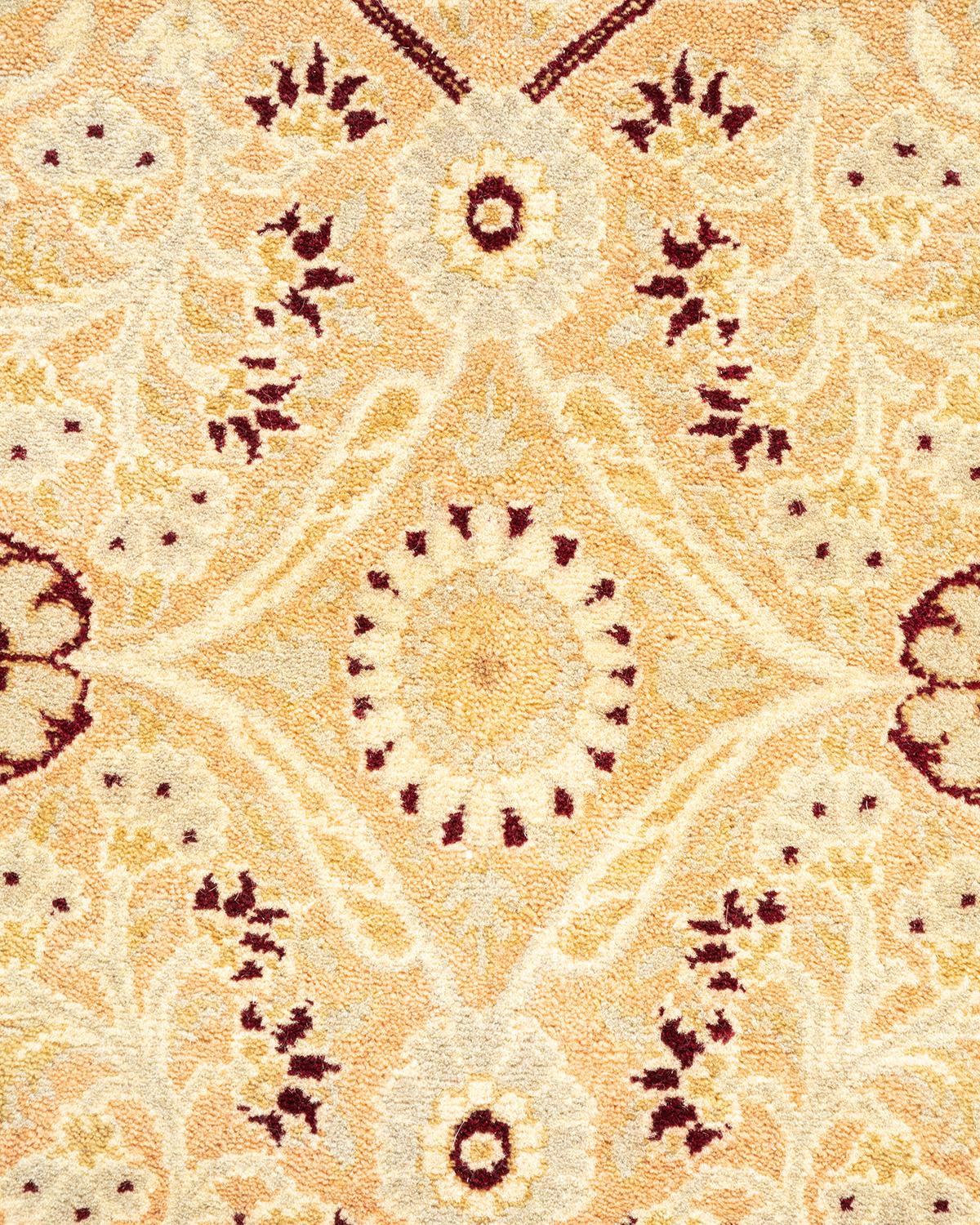 XXIe siècle et contemporain Tapis traditionnel Mogul beige unique en son genre, fabriqué à la main en vente