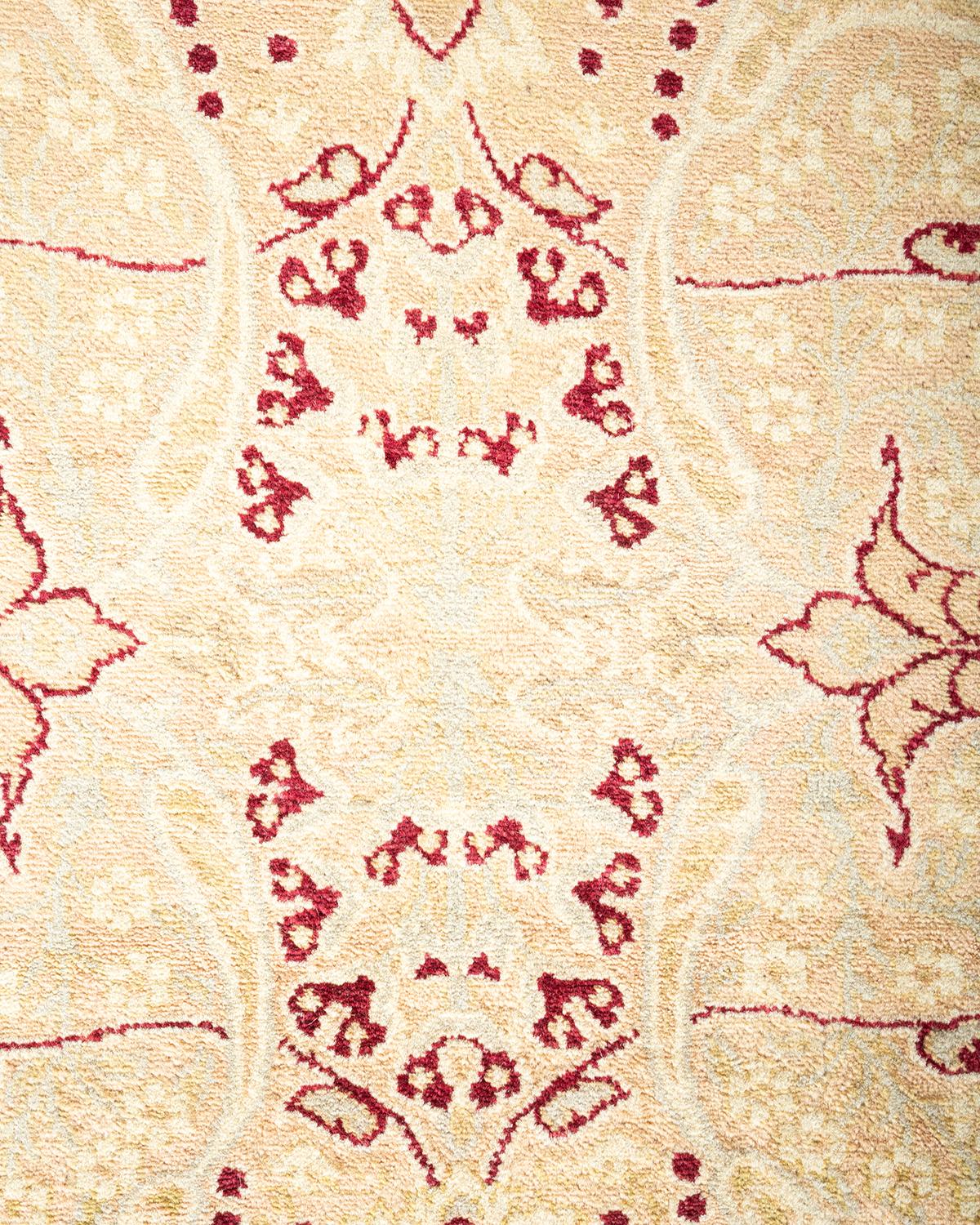 XXIe siècle et contemporain Tapis traditionnel Mogul beige unique en son genre, fabriqué à la main en vente