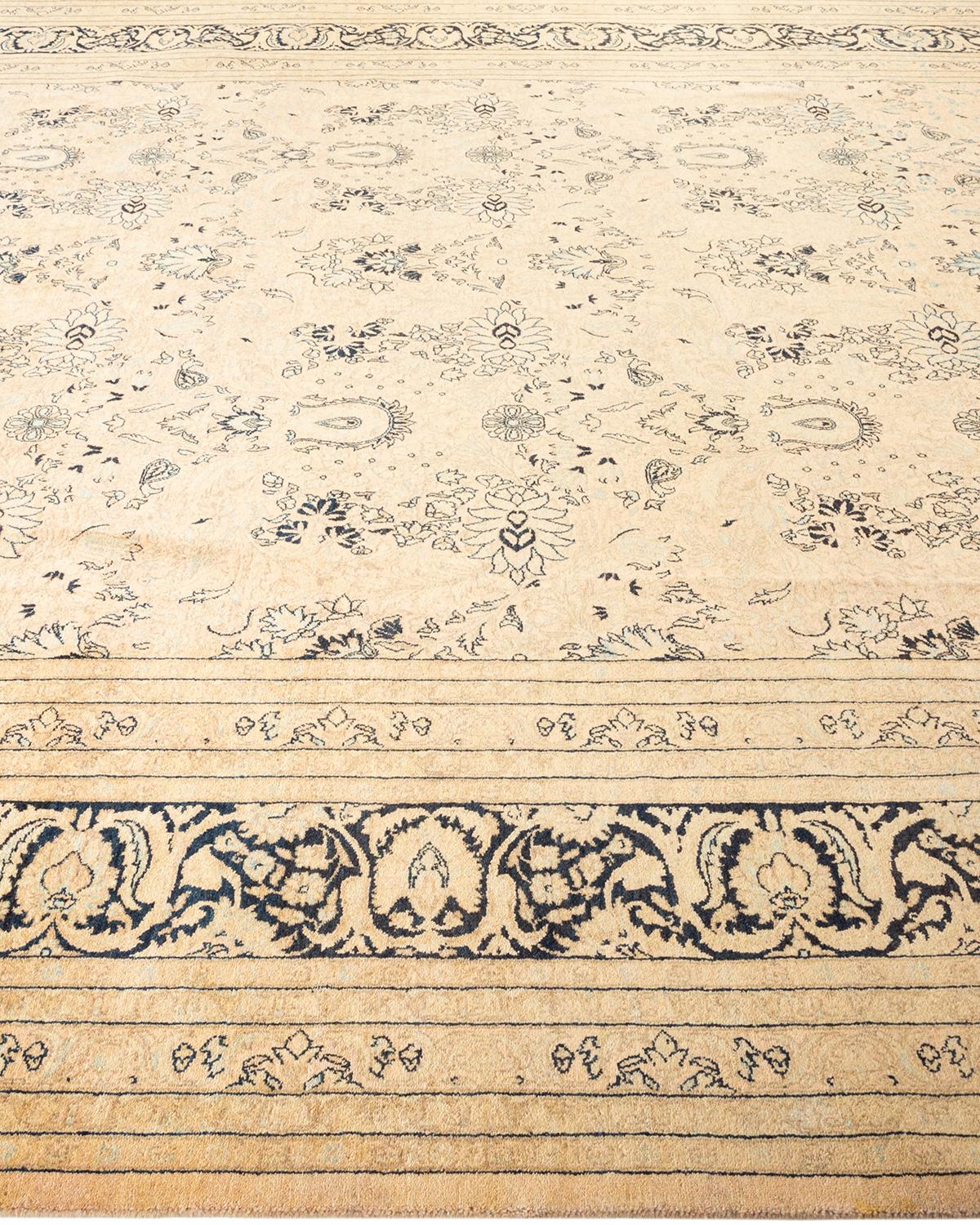 Tapis Mogul traditionnel beige unique fait à la main, unique en son genre Neuf - En vente à Norwalk, CT