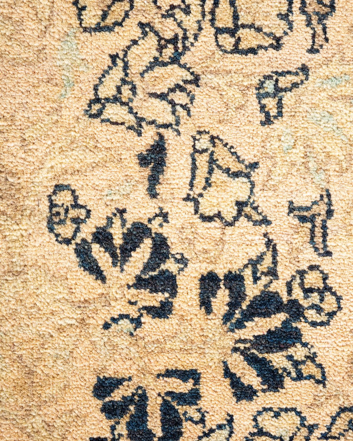 XXIe siècle et contemporain Tapis Mogul traditionnel beige unique fait à la main, unique en son genre en vente