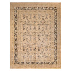 Tappeto tradizionale Mogul beige, unico nel suo genere, realizzato a mano