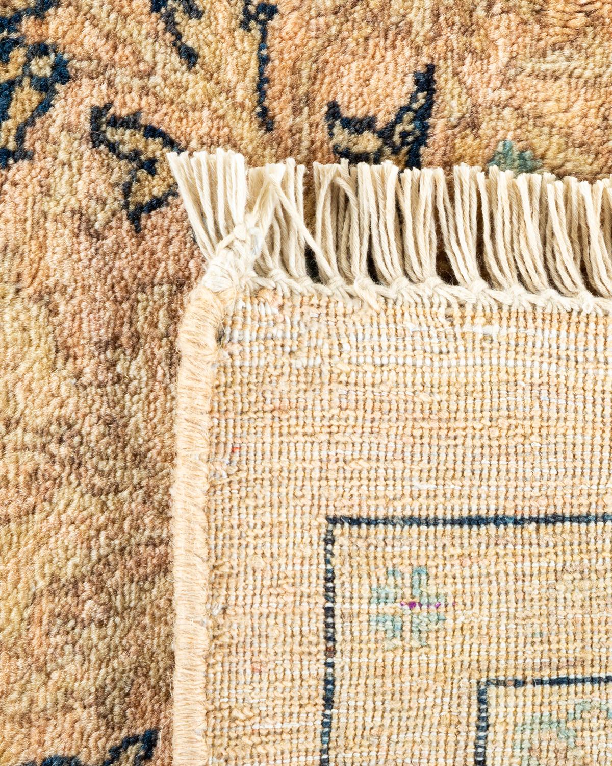Noué à la main Tapis Mogul traditionnel beige unique fait à la main, unique en son genre en vente