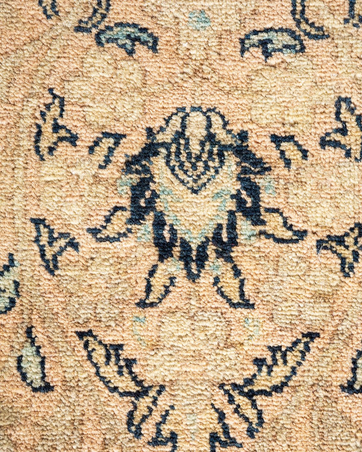 XXIe siècle et contemporain Tapis Mogul traditionnel beige unique fait à la main, unique en son genre en vente