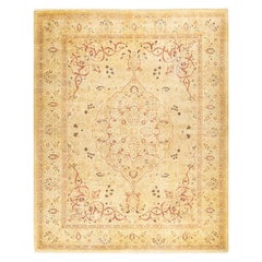 Tappeto tradizionale Mogul beige, unico nel suo genere, realizzato a mano