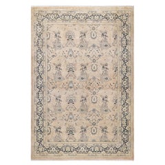 Tappeto tradizionale Mogul beige, unico nel suo genere, realizzato a mano