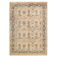 Tappeto tradizionale Mogul beige, unico nel suo genere, realizzato a mano