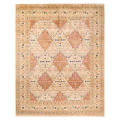 Tappeto tradizionale Mogul beige, unico nel suo genere, realizzato a mano