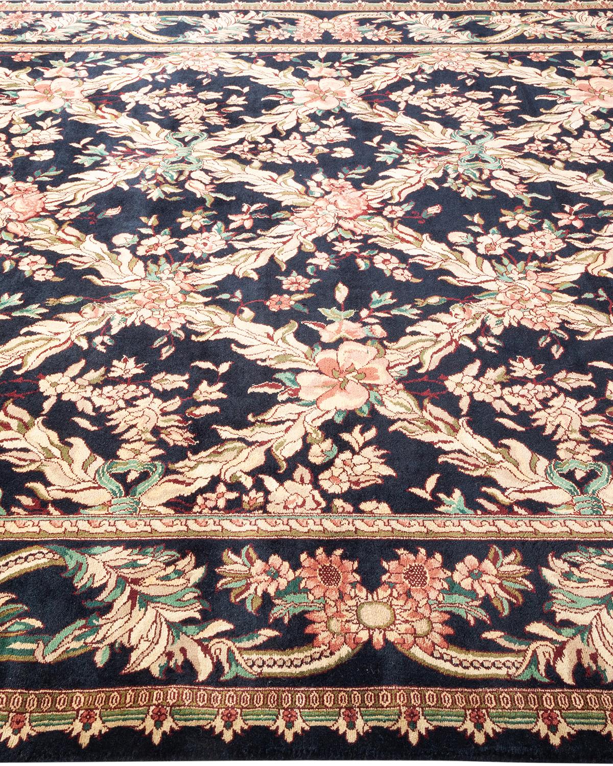 Tappeto tradizionale Mogul nero, unico nel suo genere, Hand Made In condizioni Nuovo in vendita a Norwalk, CT