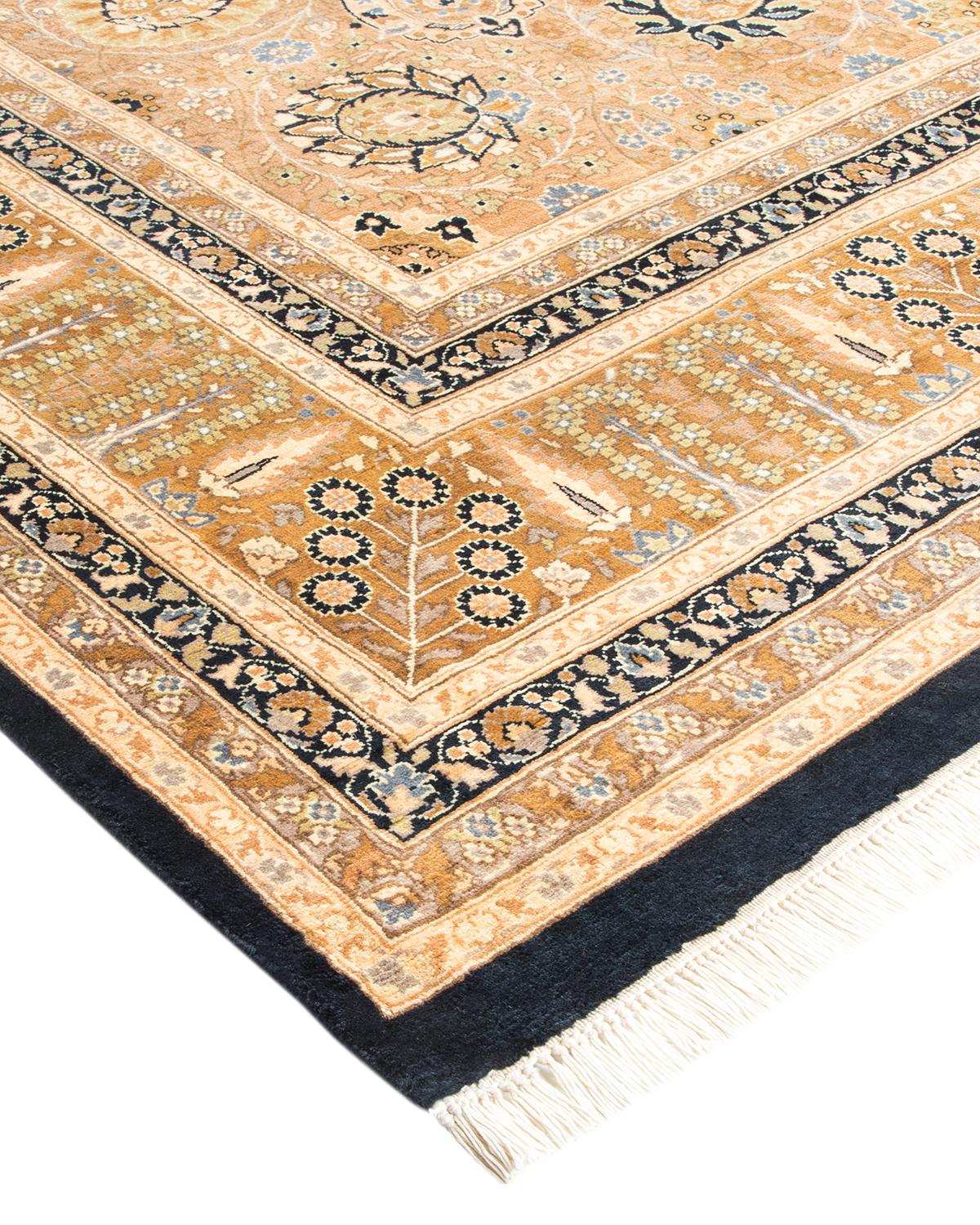 Alfombra tradicional única Hand Made Mogul negra Lana en venta