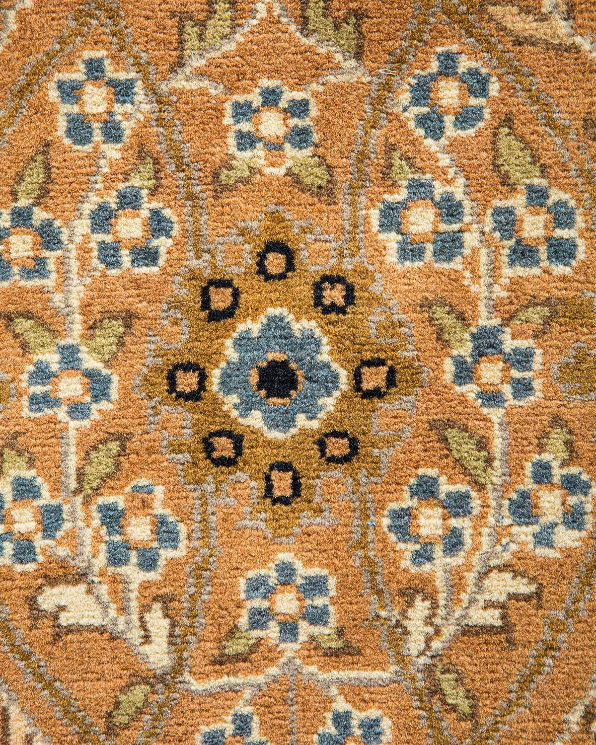 XXIe siècle et contemporain Tapis traditionnel Mogul noir unique fait à la main, unique en son genre en vente