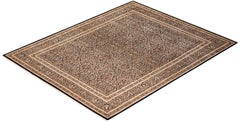 Alfombra tradicional negra Mogul, única en su género, Hand Made