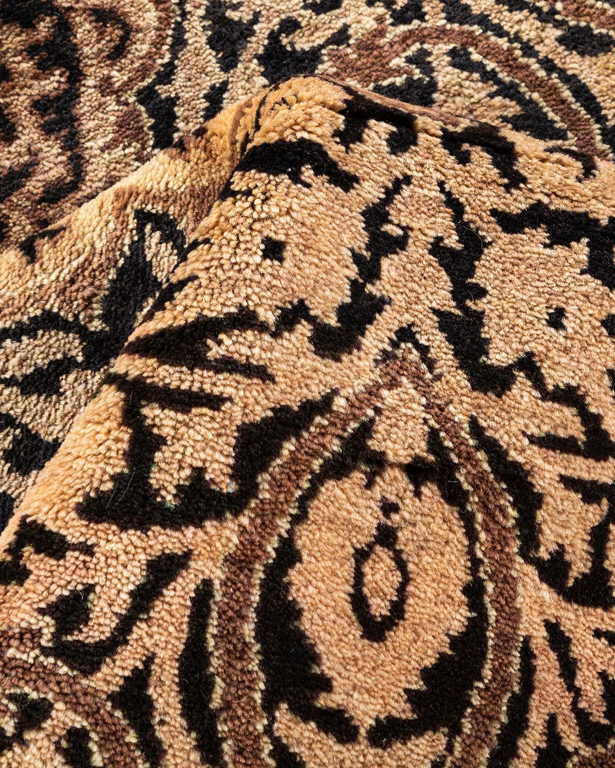 Pakistanais Tapis traditionnel Mogul noir, unique en son genre, fait à la main en vente