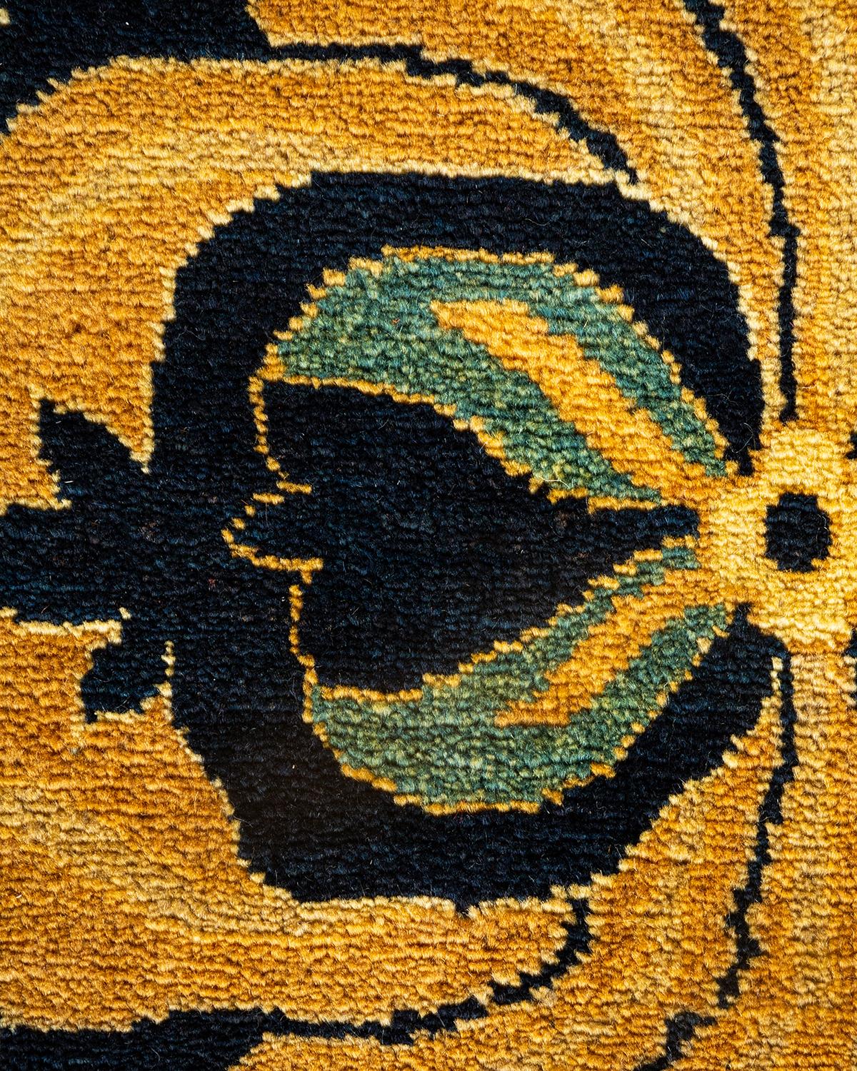 Pakistanais Tapis traditionnel Mogul bleu unique en son genre fait à la main en vente