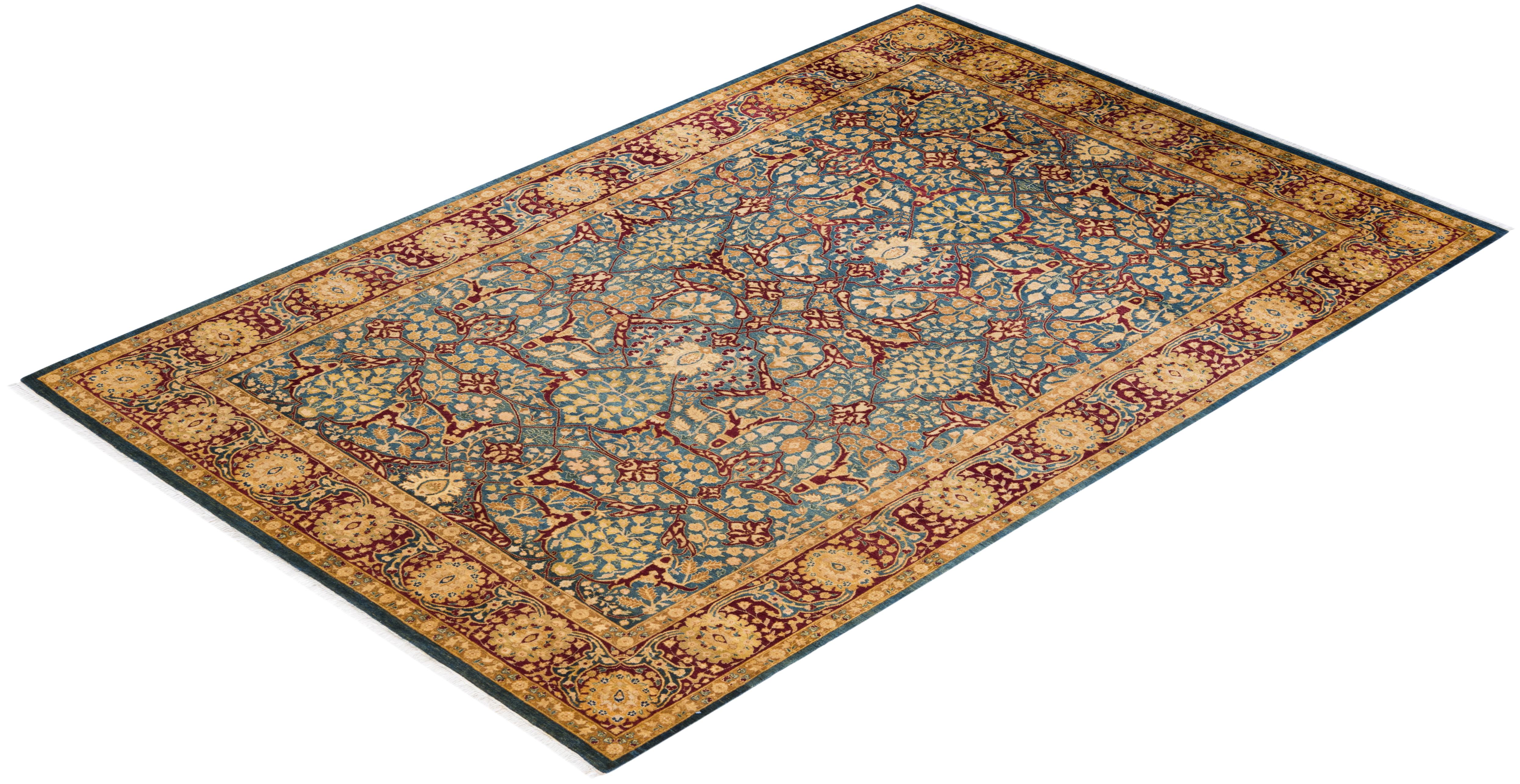 With understated palettes and allover designs, the rugs in the Mogul Collection will bring timeless sophistication to any room. Influenced by a spectrum of Turkish, Indian, and Persian designs, the artisans who handweave these wool rugs imbue