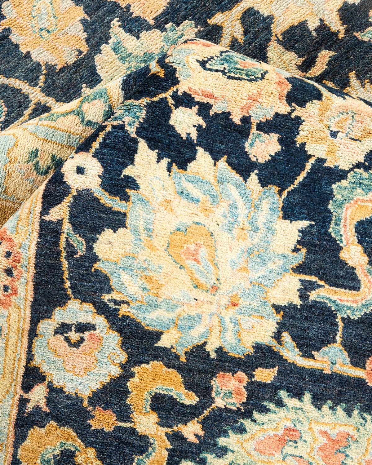 Traditioneller handgefertigter Mogul-Blauer Teppich, Unikat (Sonstiges) im Angebot