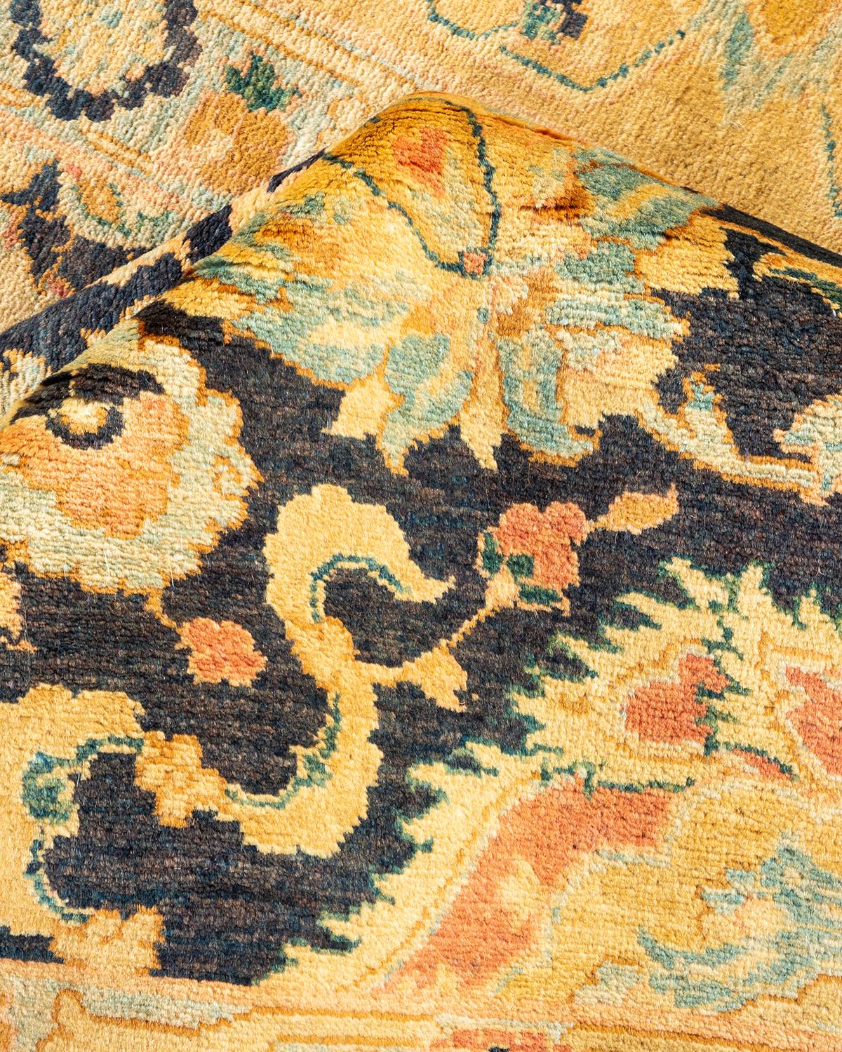 Autre Tapis traditionnel bleu moghol unique fait main, unique en son genre en vente