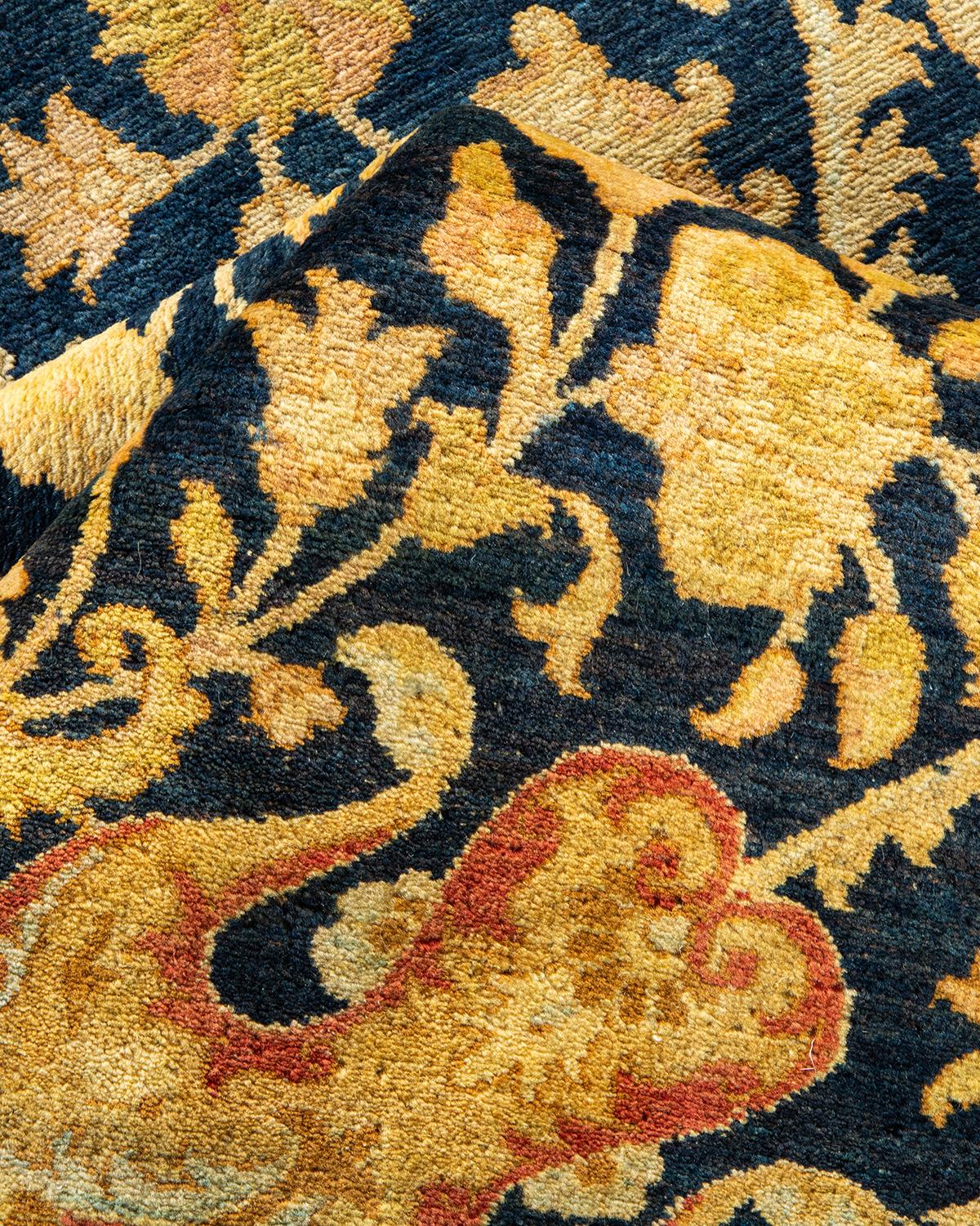 Autre Tapis traditionnel Mogul bleu, unique en son genre, fait à la main en vente