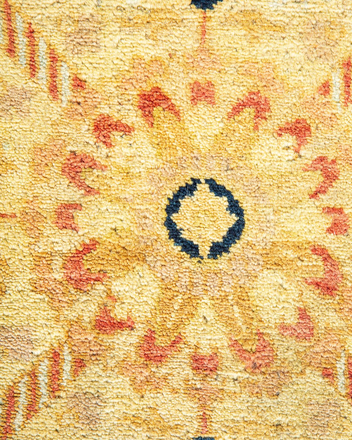 XXIe siècle et contemporain Tapis traditionnel bleu moghol unique fait main, unique en son genre en vente