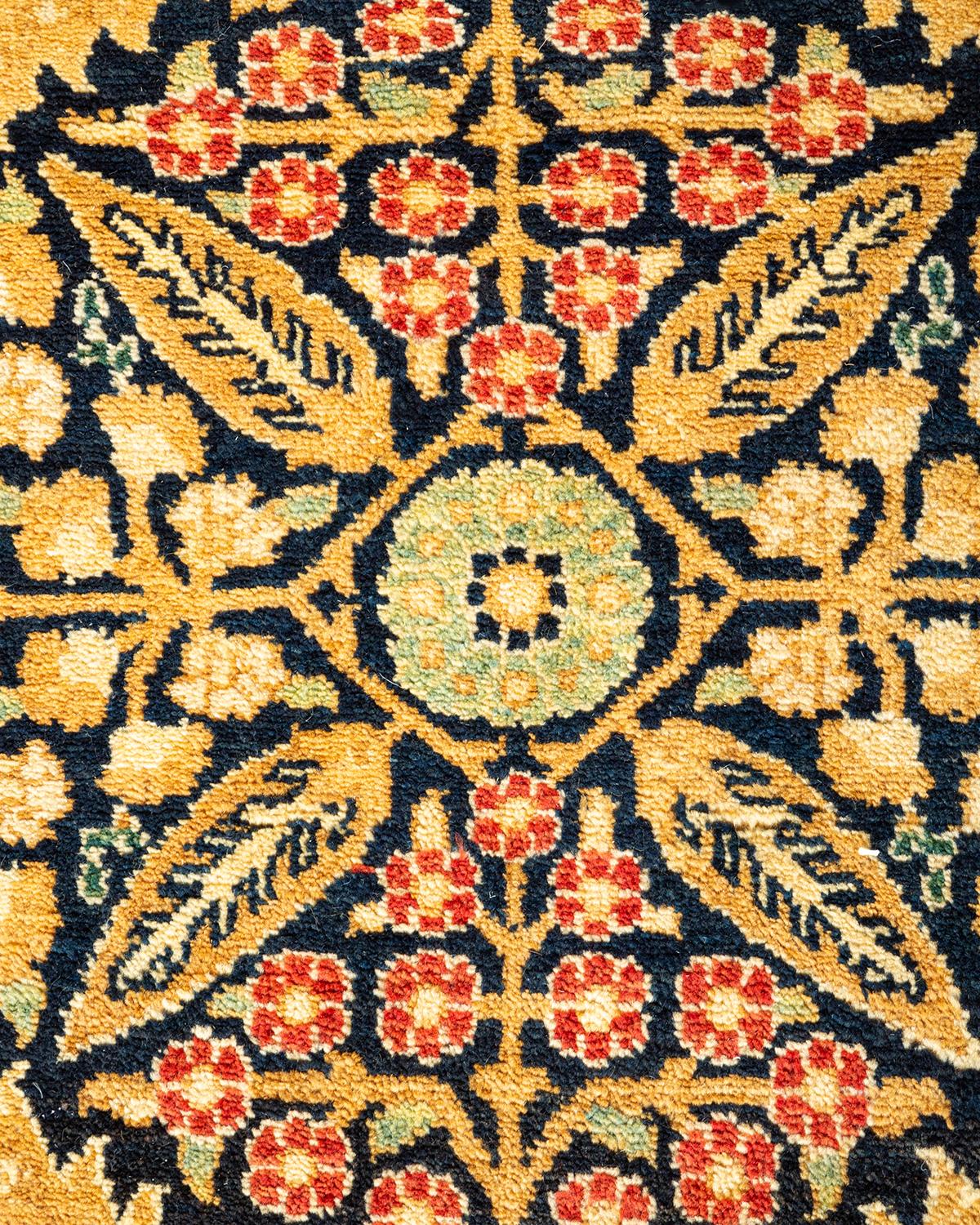 XXI secolo e contemporaneo Tappeto tradizionale Mogul blu, unico nel suo genere, Hand Made in vendita
