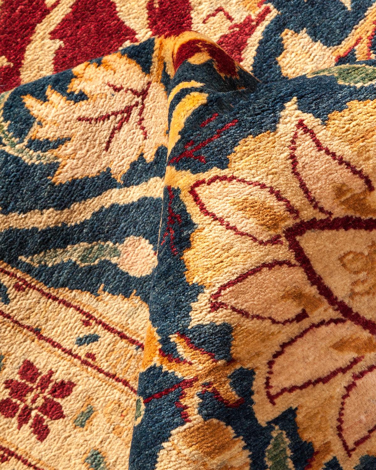 Traditioneller handgefertigter Mogul-Blauer Teppich, Unikat (Sonstiges) im Angebot