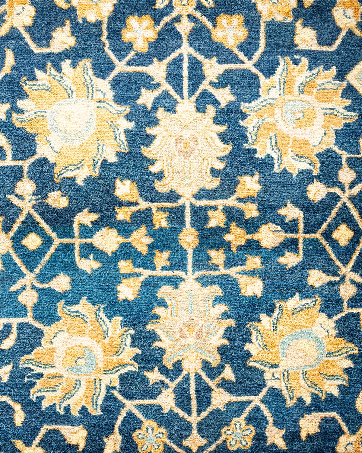 Alfombra tradicional azul Mogul, Hand Made, única en su género Siglo XXI y contemporáneo en venta
