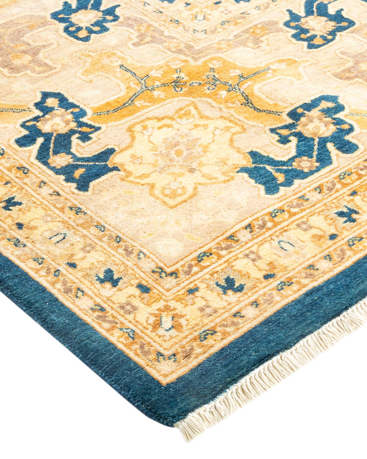 Alfombra tradicional azul Mogul, Hand Made, única en su género Lana en venta
