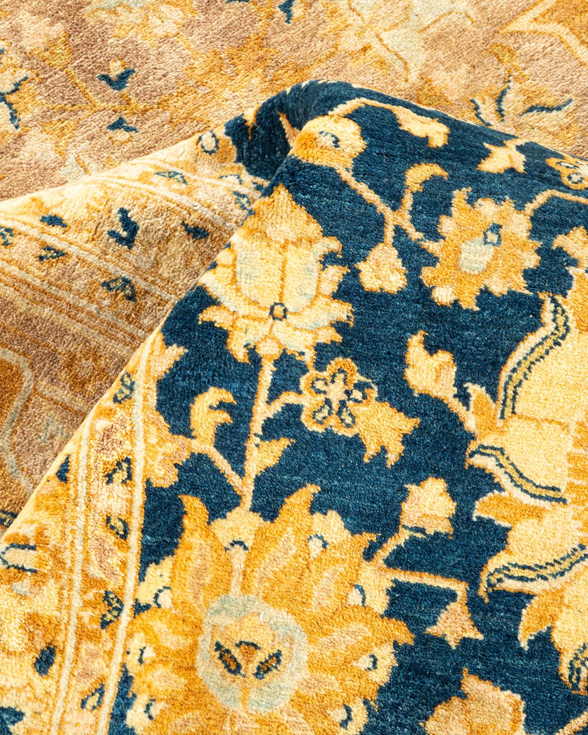 Handgefertigter, traditioneller Mogul-Blauer Teppich, Unikat (Sonstiges) im Angebot